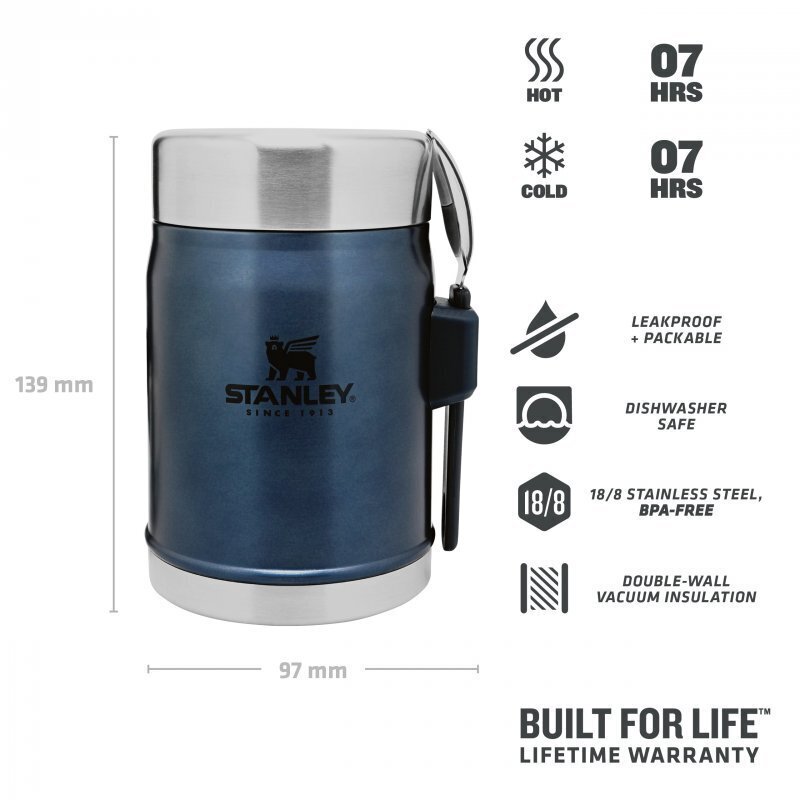 STANLEY CLASSIC series Food Jar With Spork - Nightfall 0,4L